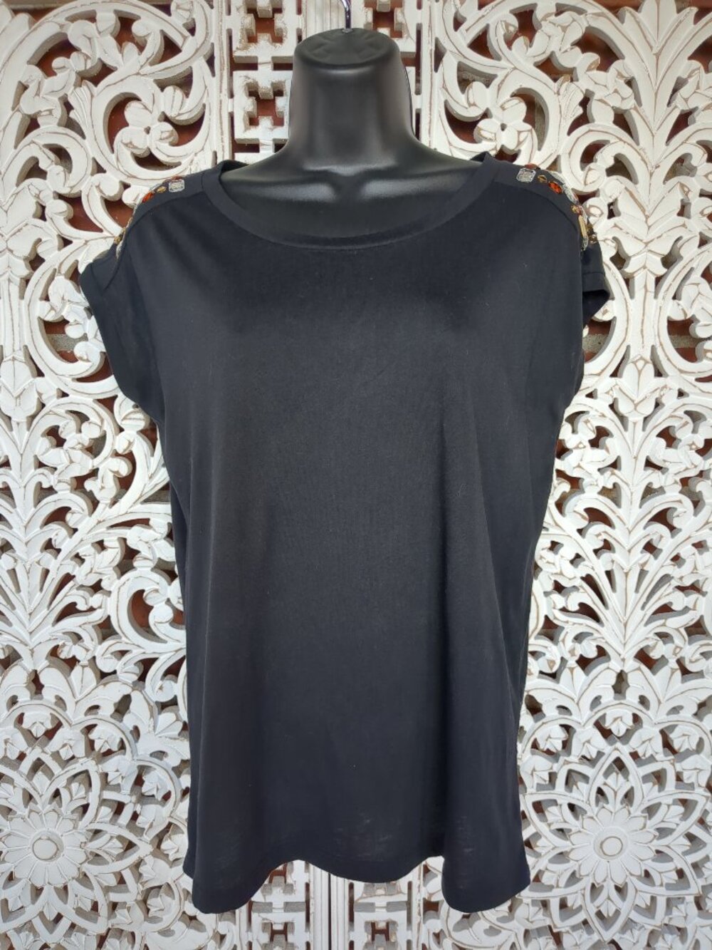 Decorative Shoulders Tee Shirt